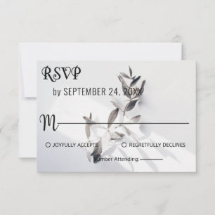 Elegant chic rosblommig RSVP-svarskort OSA Kort