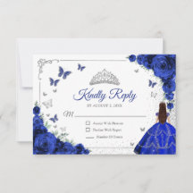 Elegant Chic Royal Blue Silver Quinceanera Reply