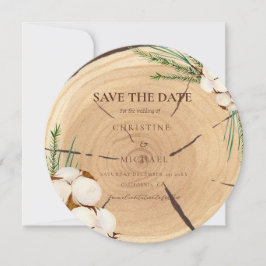 Elegant & Chic Rustic Bröllop Wood sparar datumet