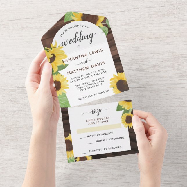 Elegant Chic Rustic Solros Bröllop (Tearaway)