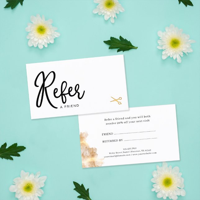 Elegant Chic-saxar Hair Stylist-kund Rabattkort (Front and Back)