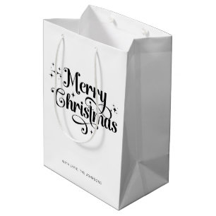 Elegant Chic Script Black & White God jul