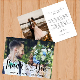 Elegant Chic Script Kärlek Hjärtlig Tack-kort Inbjudningar