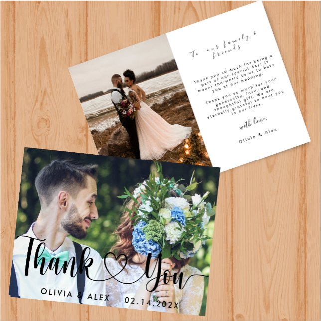 Elegant Chic Script Kärlek Hjärtlig Tacksamhetskor Inbjudningar (Skapare uppladdad)