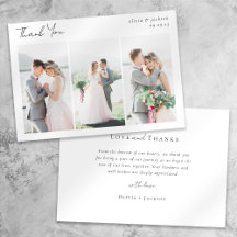 Elegant Chic Script Photo Collage Bröllop