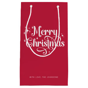 Elegant Chic Script Red & White God jul