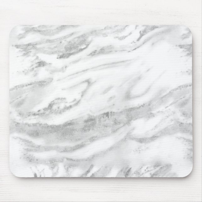 Elegant Chic Silver Foil Classic Marble Musmatta (Framsidan)