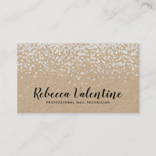 Elegant chic silver glitter konetti sulfat minimal visitkort