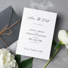 Elegant chic skript enkel minimalistisk bröllop spara datumet