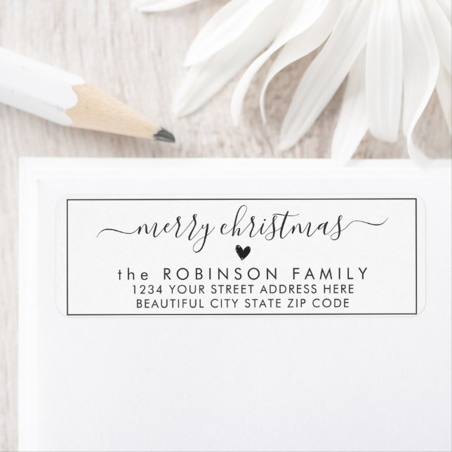 Elegant Chic Skriptadressetikett för julretur Returadress Etikett (Insitu)