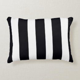 Elegant Chic Snyggt Classic Black & White Stripe Prydnadskudde