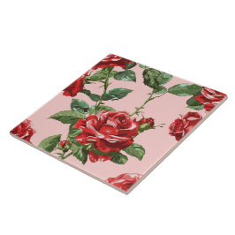 Elegant Chic Snyggt Girly Flowers Ro Trendig Kakelplatta