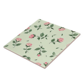 Elegant Chic Snyggt Girly Flowers Ro Trendig Kakelplatta