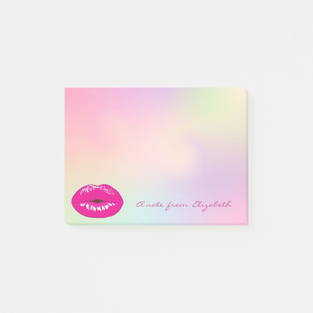 Elegant Chic Snyggt Girly Ombre Läppar Post-it Block (Framsida)