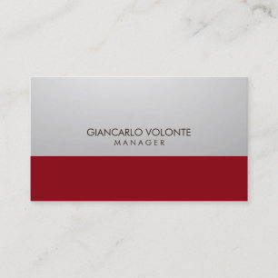 Elegant Chic Snyggt Grått Red Artwork Professionel Visitkort