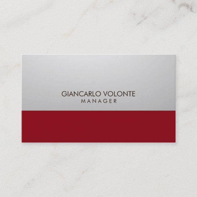 Elegant Chic Snyggt Grått Red Artwork Professionel Visitkort (Framsida)