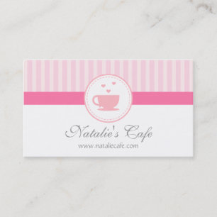 Elegant, Chic, Sött Rosa, Kaffe eller Tehusrestaur Visitkort