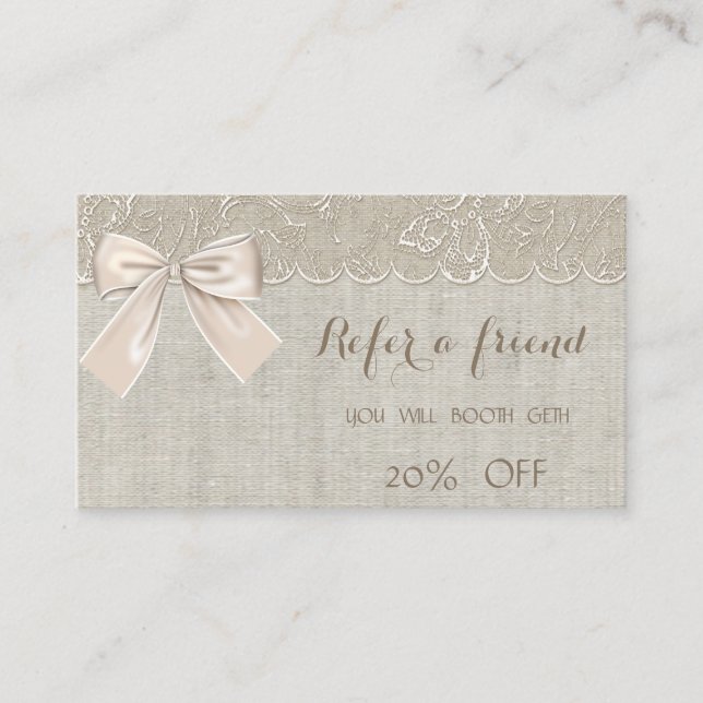 Elegant Chic, Spets, Slinga  Presentkort Rabattkort (Framsida)