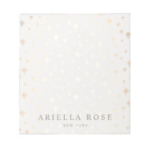 Elegant Chic Stars Mönster Anteckningsblock Guld