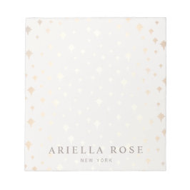 Elegant Chic Stars Mönster Anteckningsblock Guld