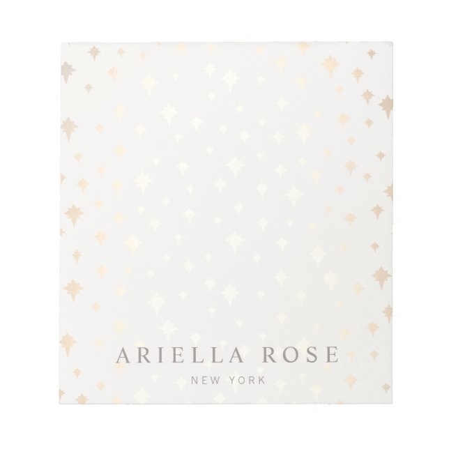 Elegant Chic Stars Mönster Anteckningsblock Guld (Framsida)
