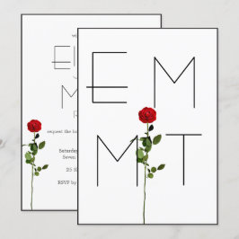 Elegant Chic Stem Ro Monogram bröllopsinbjudan Inbjudningar