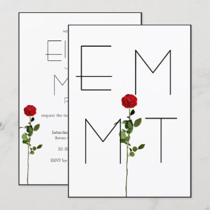 Elegant Chic Stem Ro Monogram bröllopsinbjudan Inbjudningar