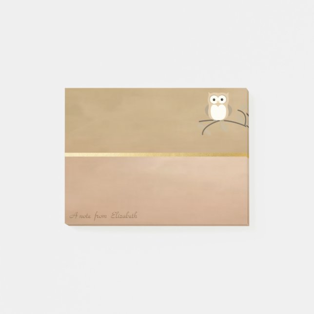 Elegant Chic  Stilfull Ugglapersonalisering Post-it Block (Framsida)