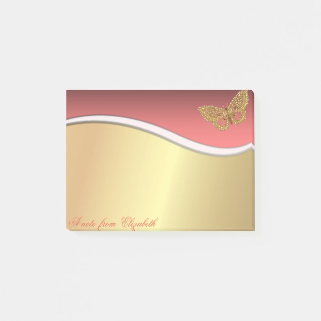 Elegant Chic  Stilig Fjäril Post-it Block (Framsida)