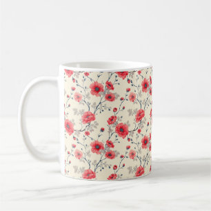 Elegant Chic Stilig Vintage Feminina Blommor Kaffemugg