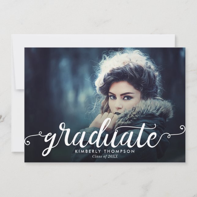 Elegant Chic Studenten Modern Hand Lettering Anno Meddelande (Framsida)