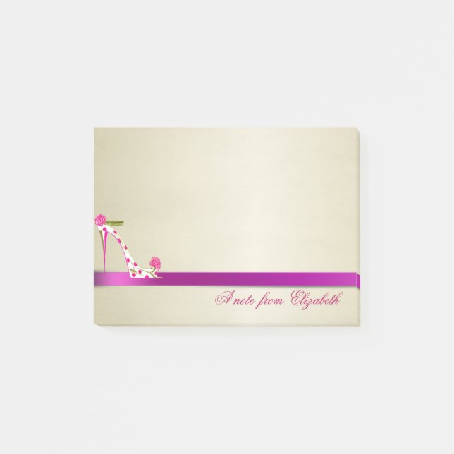 Elegant Chic Stylish Girly ,Högklackad Post-it Block (Framsida)