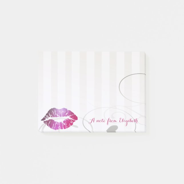 Elegant Chic Stylish Girly , Läppar Post-it Block (Framsida)