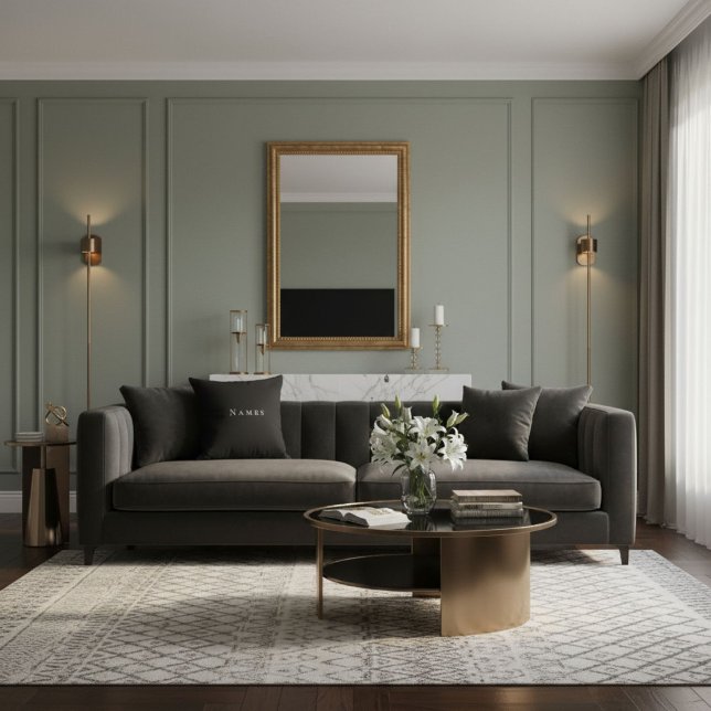 Elegant  chic stylish  trendy cool black and white kudde (Skapare uppladdad)