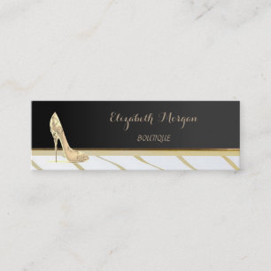 Elegant Chic Stylisk, Svart, Klackar Mini Visitkort
