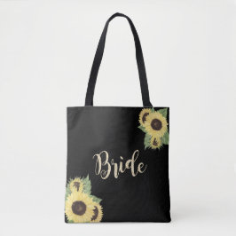 Elegant Chic Svart, Solrosor, Brud Tygkasse