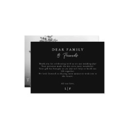 Elegant Chic Svart & Vitt Foto Tack Kort