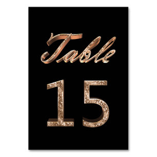 Elegant Chic Svarta Guld Party Bordsnummer 15