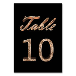 Elegant Chic Svarta Guld-Party-Bordsnumret 10 Bordsnummer