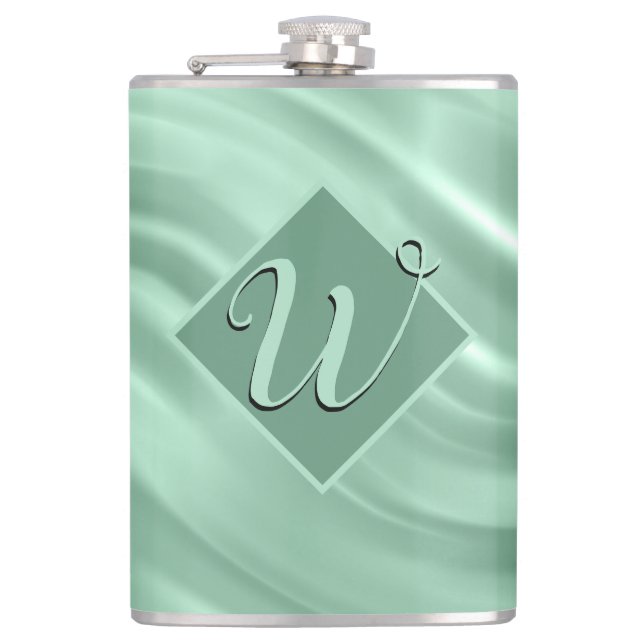 Elegant Chic Teal Swirl Monogram Initial Snyggt Fickplunta (Framsidan)