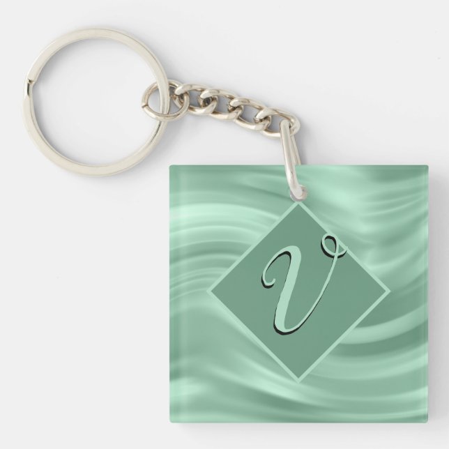 Elegant Chic Teal Swirl Monogram Initial Snyggt K (Framsidan)