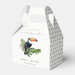 Elegant Chic Tropical Rainforest Toucan Bröllop Presentaskar