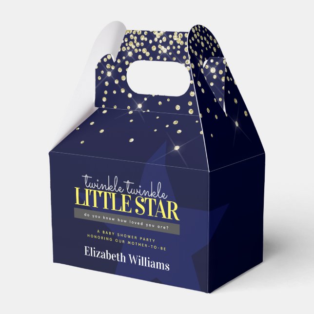 Elegant Chic Twinkle Little Star Baby Shower  Presentaskar (Framsidan Sidan)