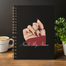 Elegant Chic Typography Nagel Beauty Salon Black