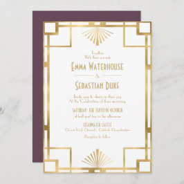 Elegant chic Underbar Art Deco Bröllop Invita Inbjudningar