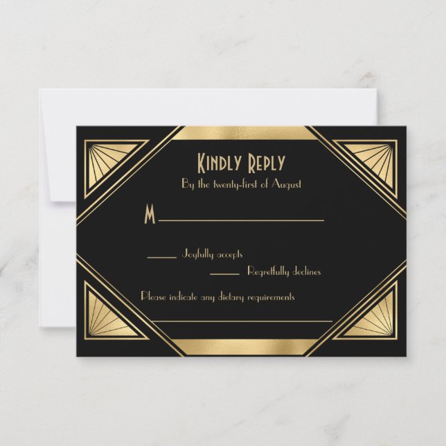 Elegant chic Underbar Gatsby Art Deco OSA kort (Framsida)