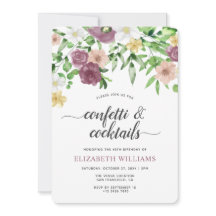 Elegant Chic Vattenfärgad Blommigt Garden Birthday