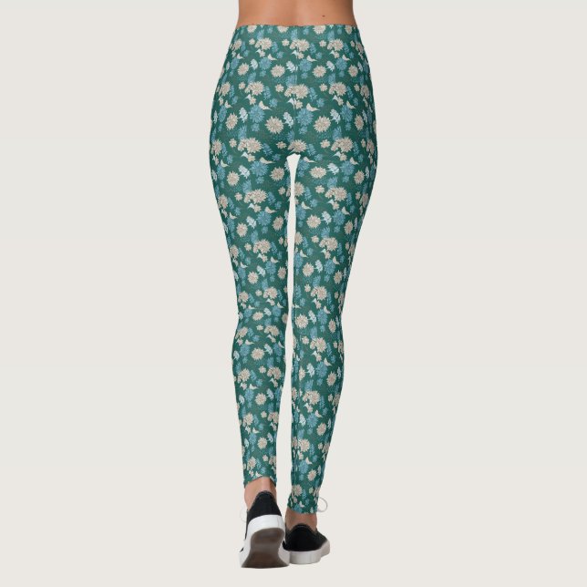 Elegant Chic Vildblomma  Leggings (Baksida)