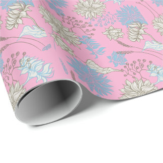 Elegant Chic Vildblomma Rosa Presentpapper