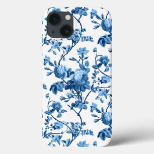 Elegant Chic Vintage Blue Ro Blommigt
